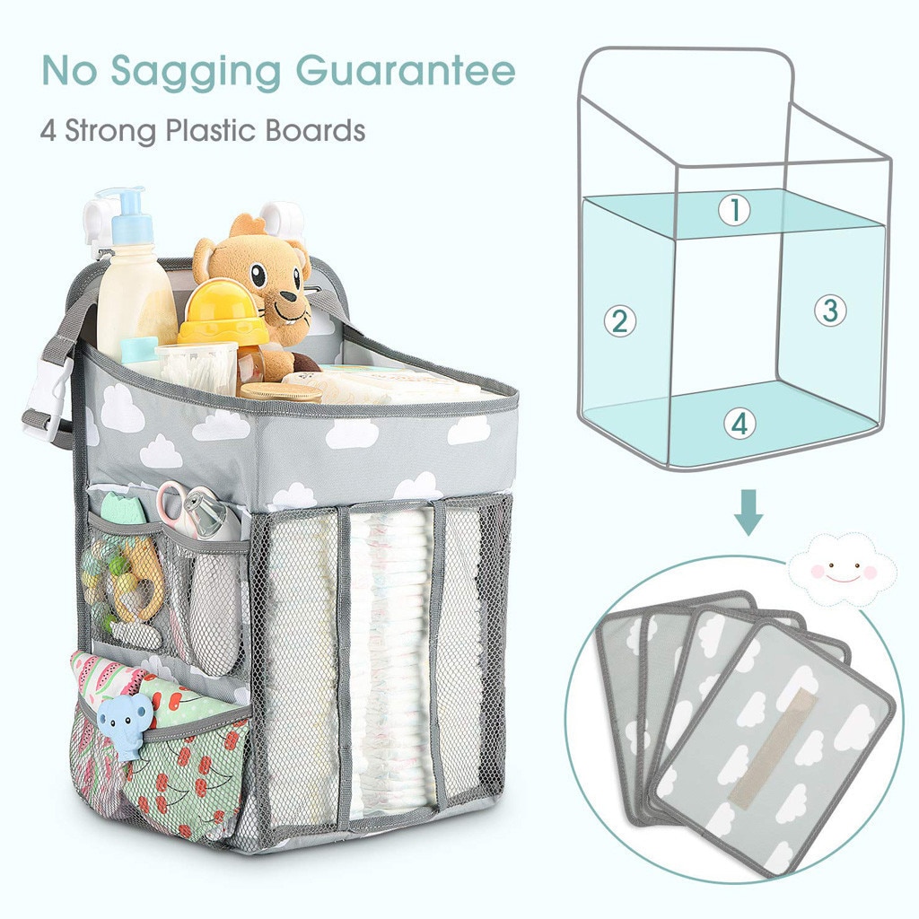 Baby Newborn Bed Storage Organizer Crib Hanging Storage Bag Caddy Organizer For Baby Essentials Bedding Set Diaper Storage Bag